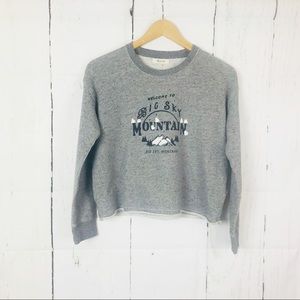 Madewell Big Sky Montana Crop Gray Sweater XSmall